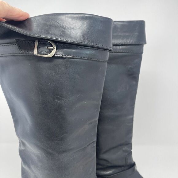 Frye Women's Knee-High Leather Pull-On Riding Boots Black Size 7 - Picture 2 of 9